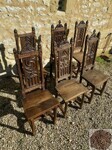 Антикварный комплект стульев в готическом стиле